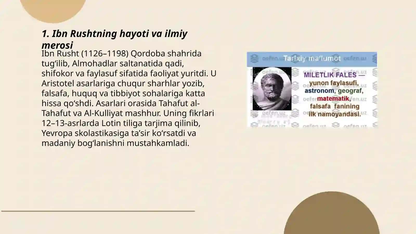 Ibn Rusht Hayoti va Ilmiy Merosi 3