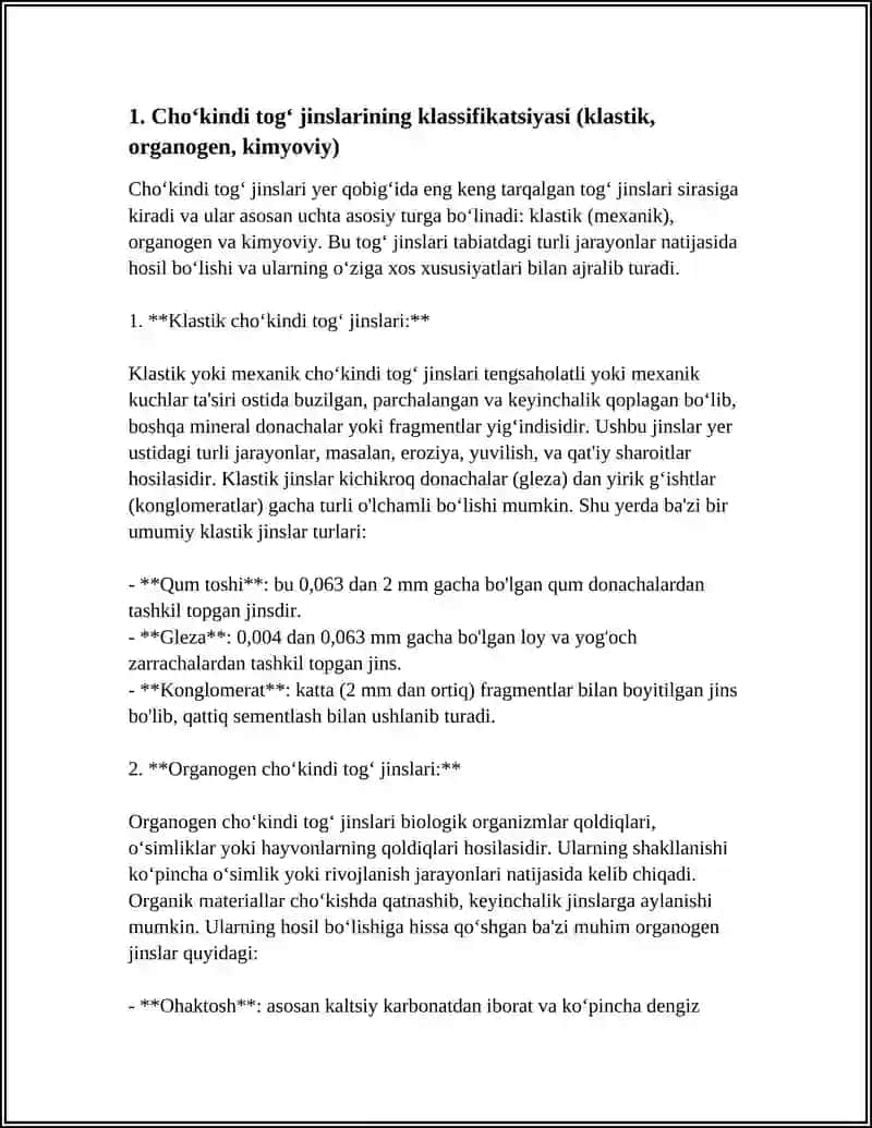 CHOʻKINDI TOGʻ JINSLARI 3