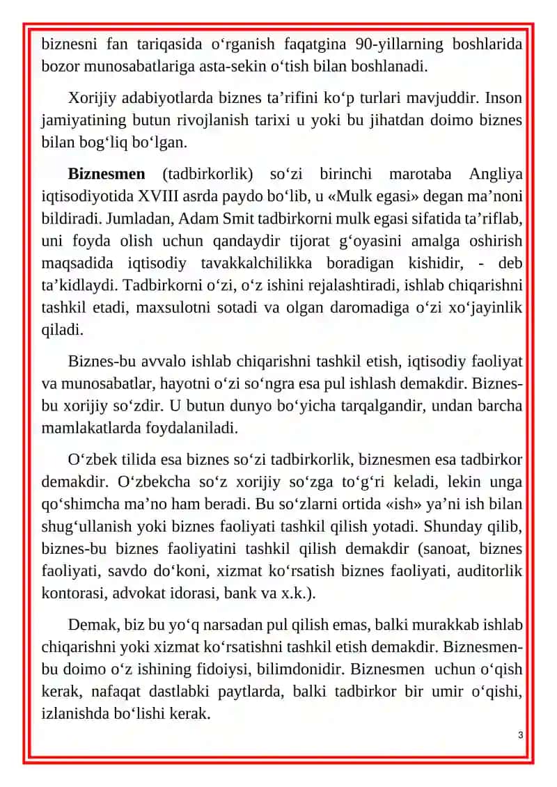 Biznes faoliyati va tadbirkorlik 3