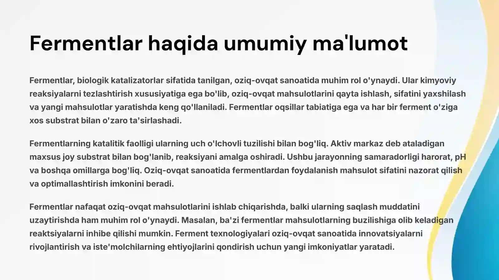 Fermentlar haqida umumiy ma'lumot 3