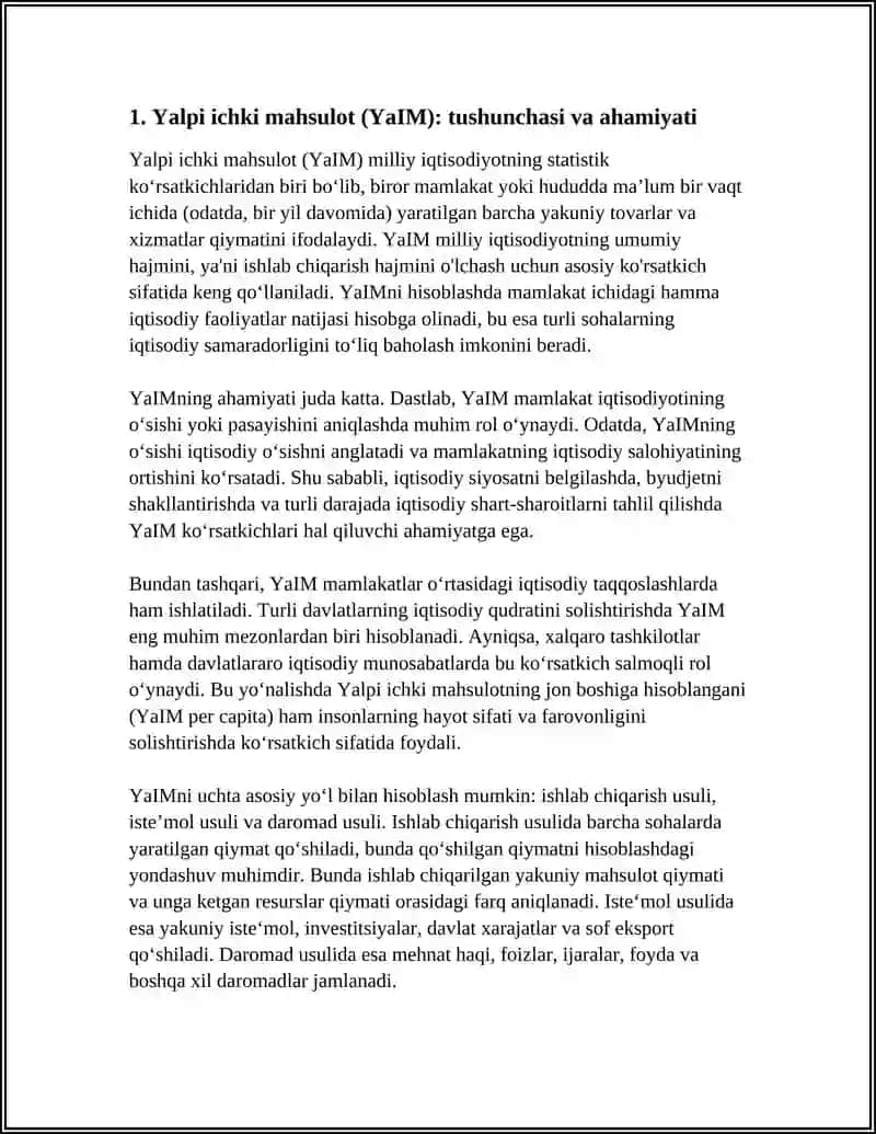Yalpi Ichki Mahsulot Statistikasi 3
