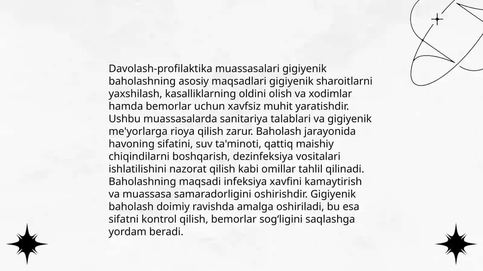 Davolash-profilaktika muassasalari gigiyenik baholash 3