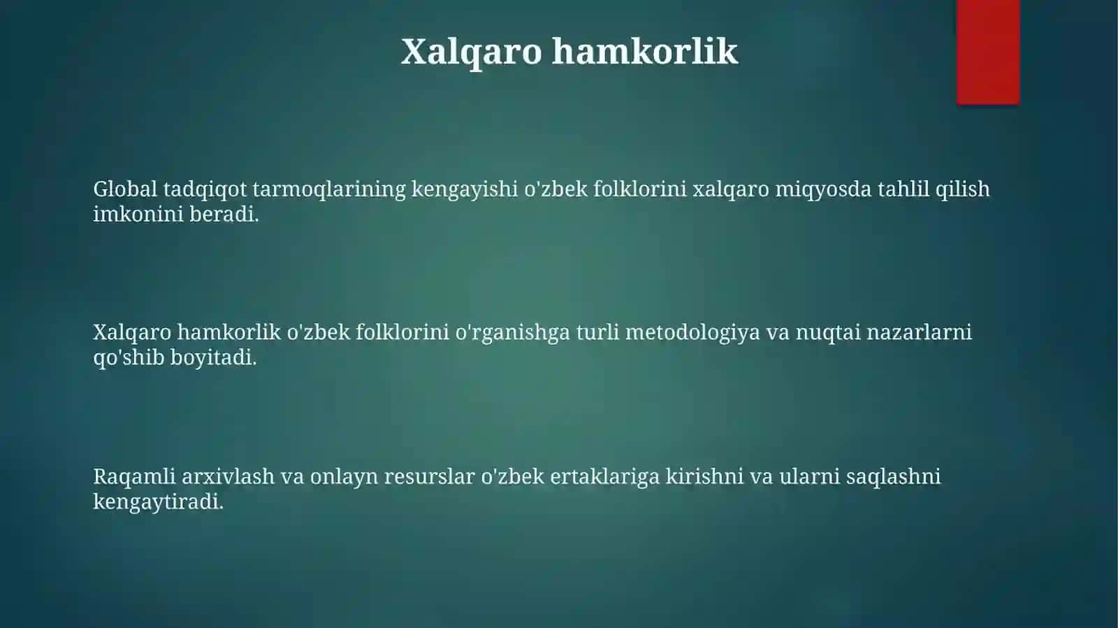 Bugungi o‘zbek folklorshunosligining rivoji 3
