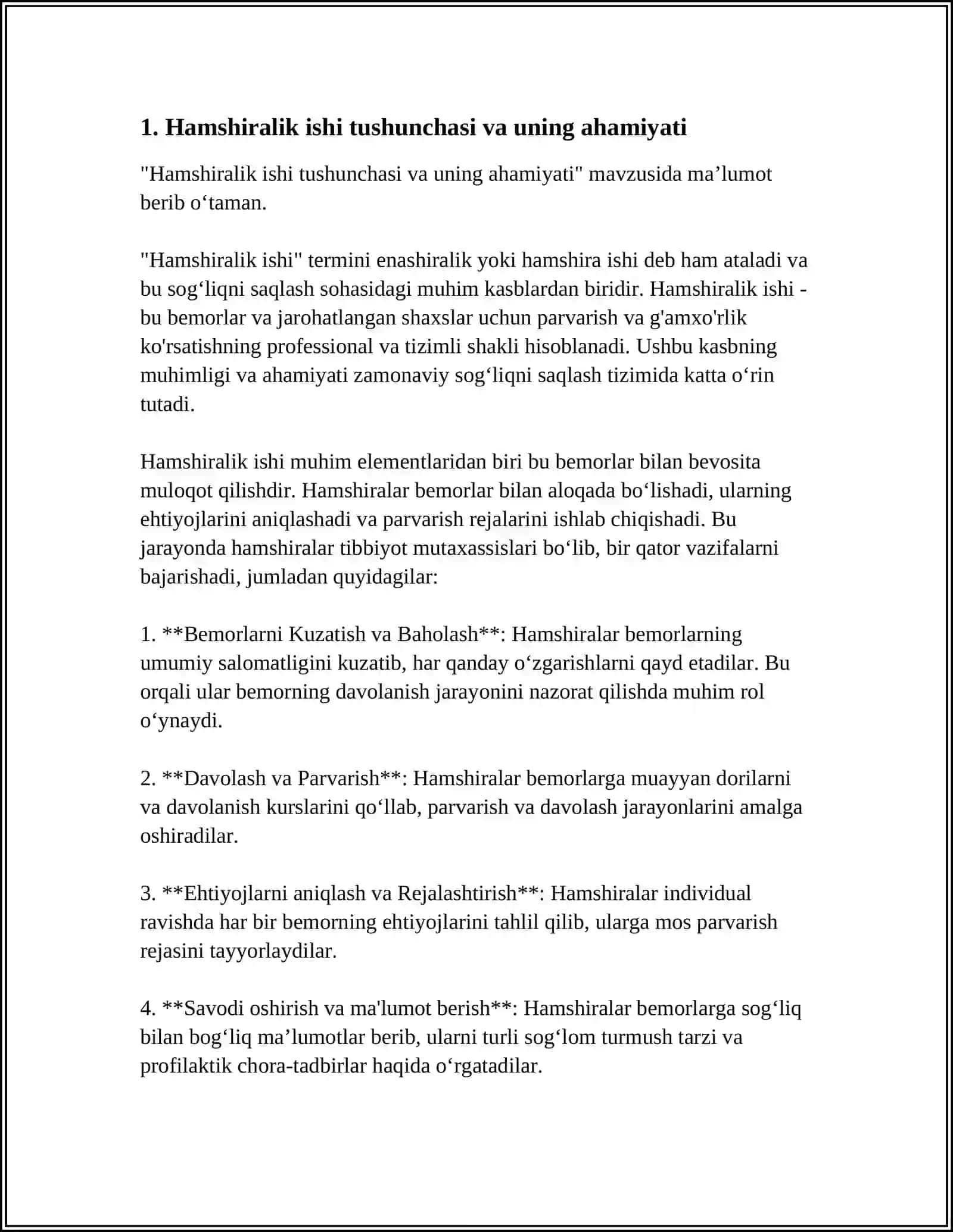 HAMSHIRALIK ISHI FANIGA KIRISH. HAMSHIRALIK ISHINING TARIXI VA RIVOJLANISHI 3