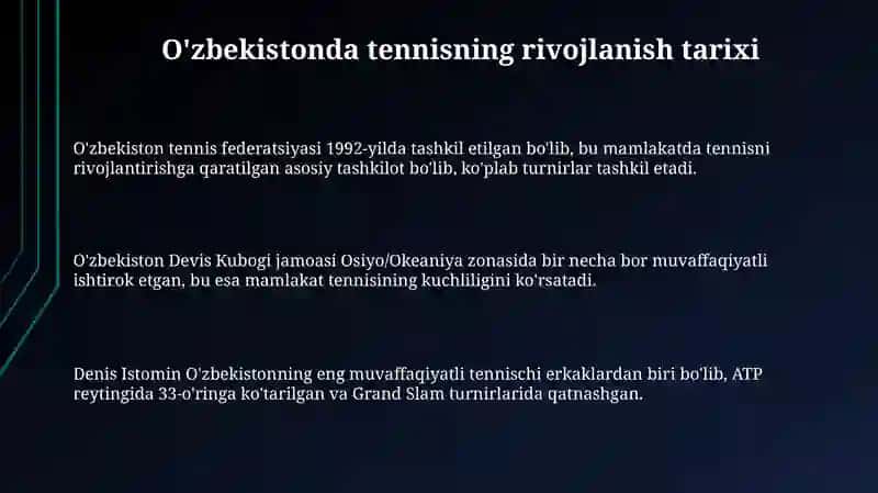 Oʻzbekistonda tennisning rivojlanishi 3