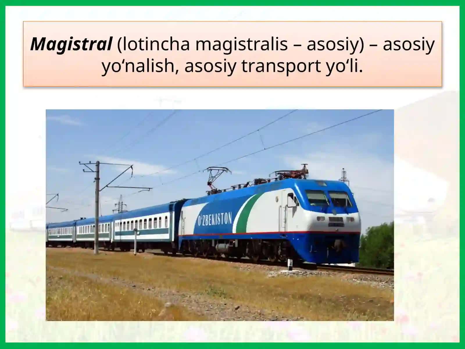 O‘ZBEKISTON TRANSPORTINING ZAMONAVIY RIVOJLANISH 3