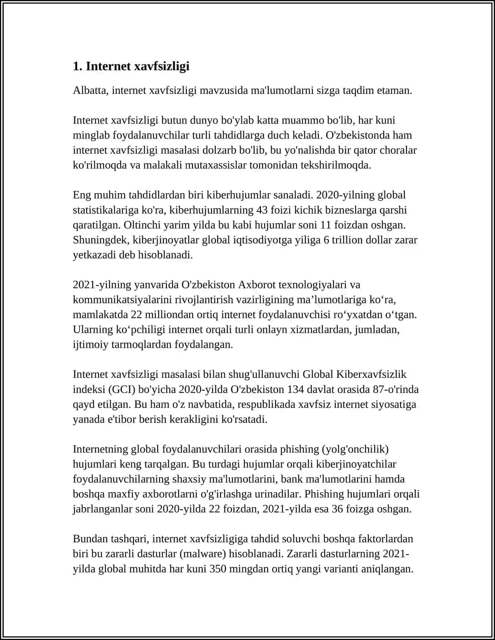 INTERNET TARMOG'IDAN FOYDALANISH 3