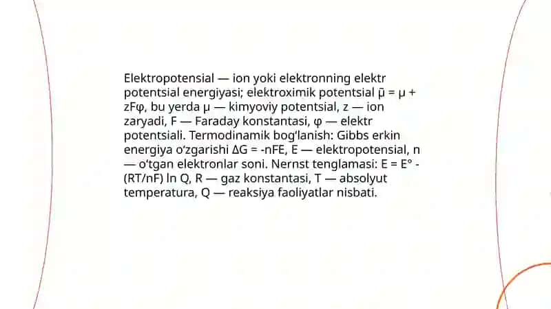 Elektropotensial termodinamika 3