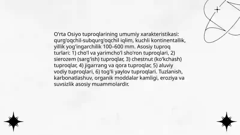 O'rta Osiyo tuproqlari 3