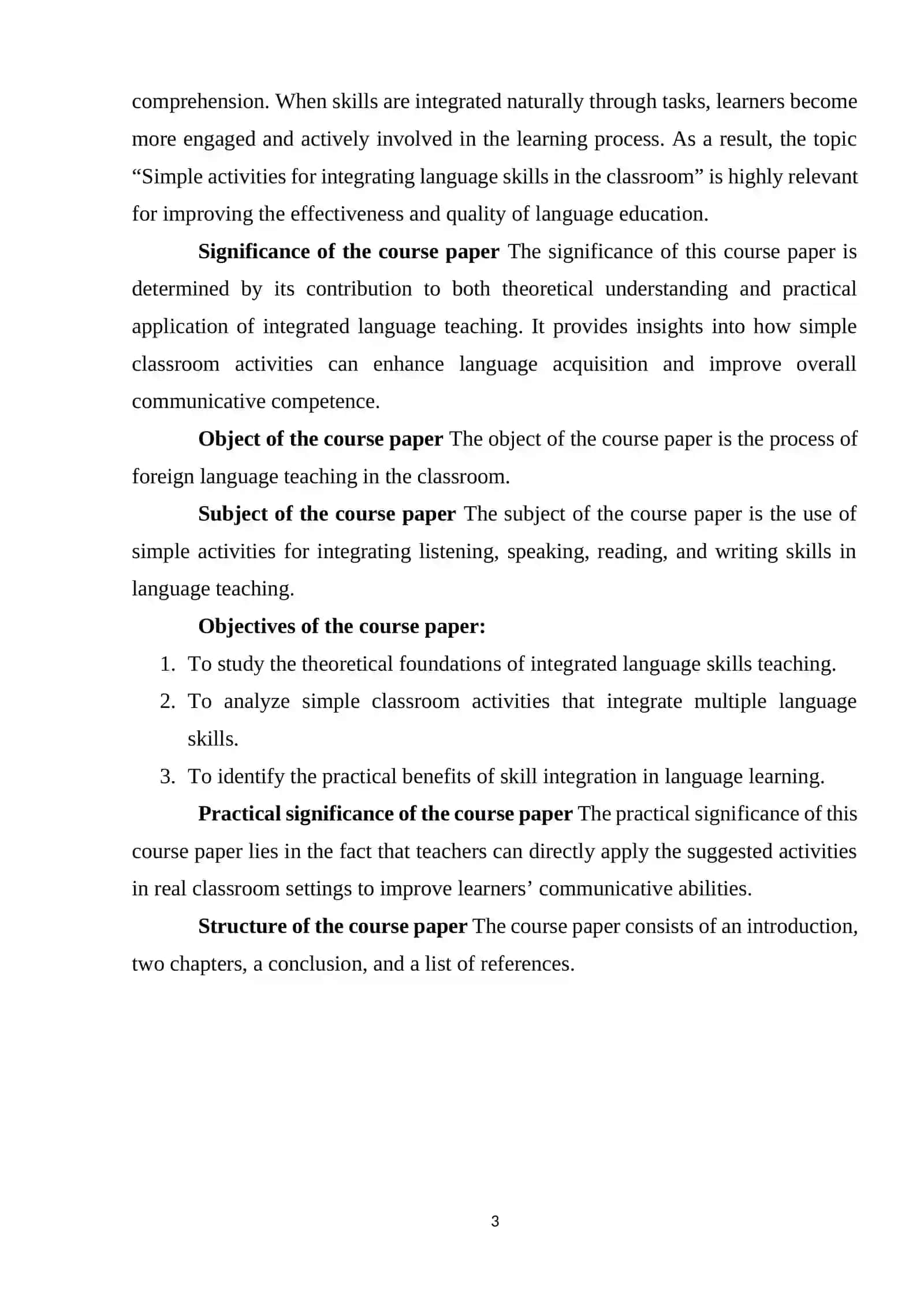 SIMPLE ACTIVITIES FOR INTEGRATING LANGUAGE SKILLS  IN THE CLASSROOM 3