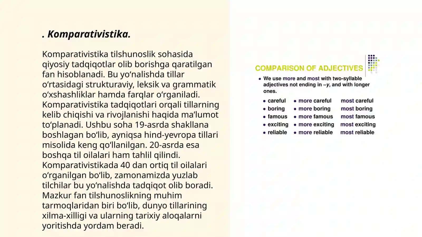 Komparativistika.(Qiyosiy – tarixiy tilshunoslik) 3