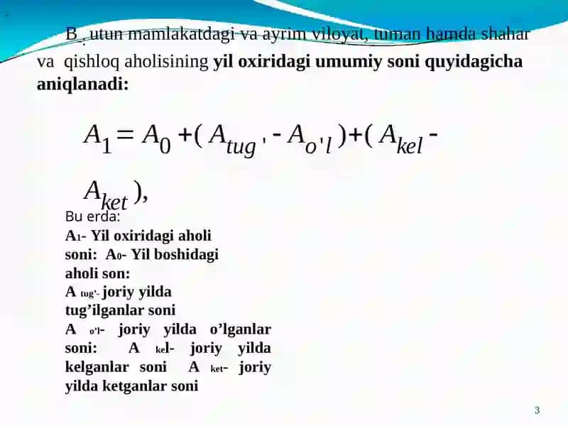 Aholi Statistikasi 3