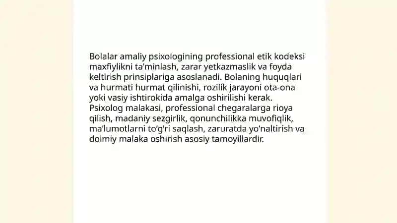 Bolalar amaliy psixologining etik norma va qoidalari 3