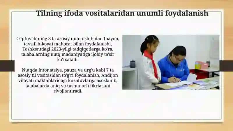 O'qituvchining Nutq Madaniyati: Namuna 3