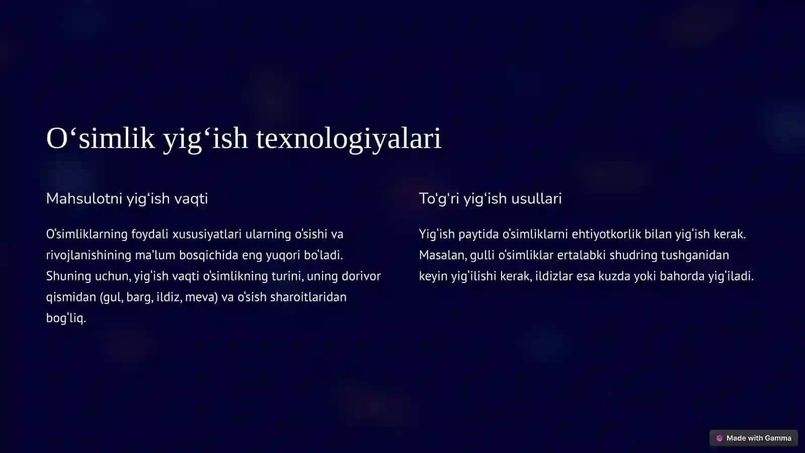 O‘simliklar yig‘ish texnologiyalari 3
