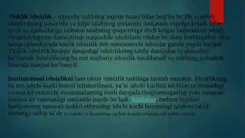 Ishsizlik va uning turlari 3
