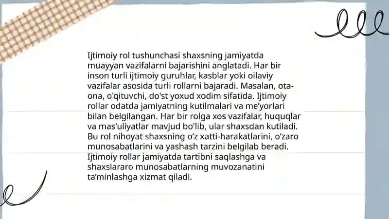 Ijtimoiy rol va lisoniy ijtimoiylashuv 3