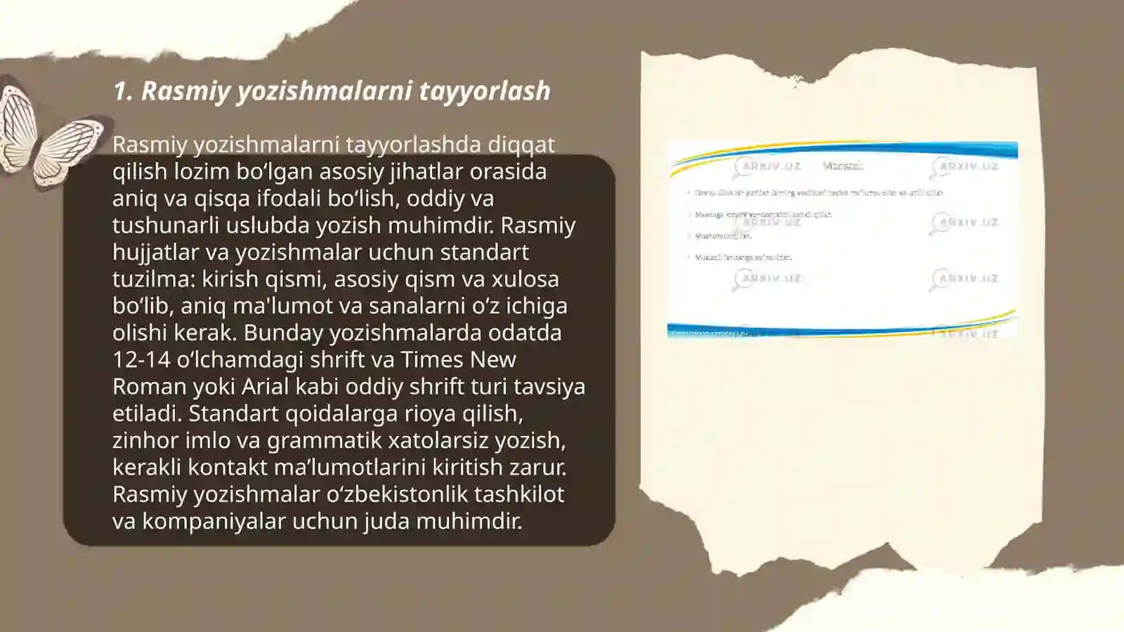 Rasmiy yozishmalarni tayyorlash 3
