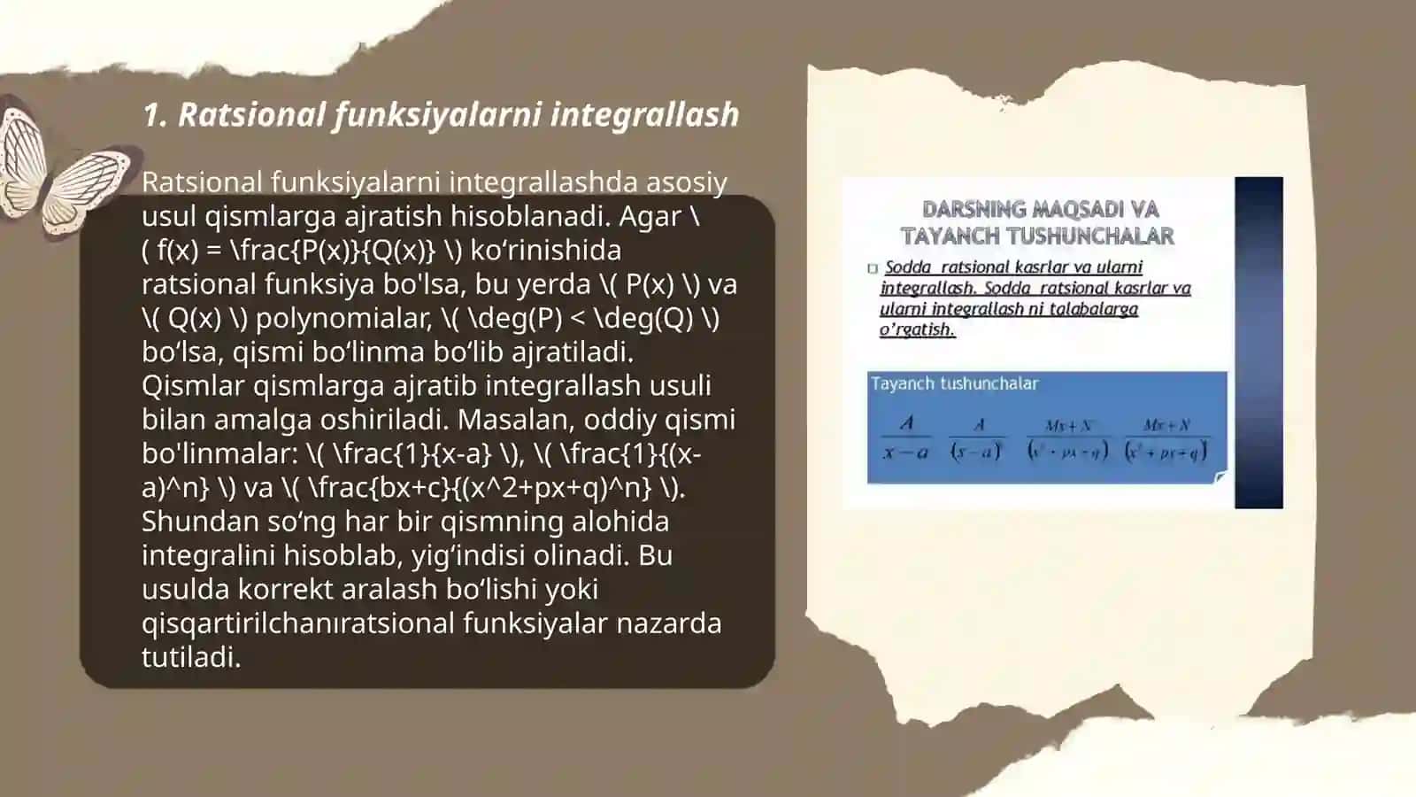 Ratsional va irotsional funksiyalarni integrallash 3