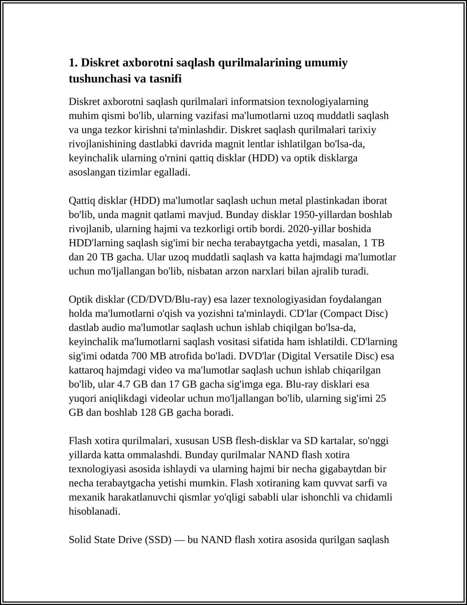 DISKRET AXBOROTNI SAQLASH QURILMALARI 3