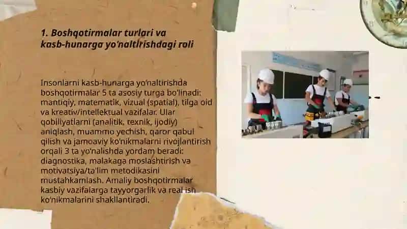 Boshqotirmalar turlari va kasb-hunarga yo‘naltirishdagi roli 3