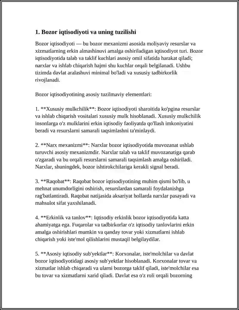 Bozor va Tavakkalchilik 3