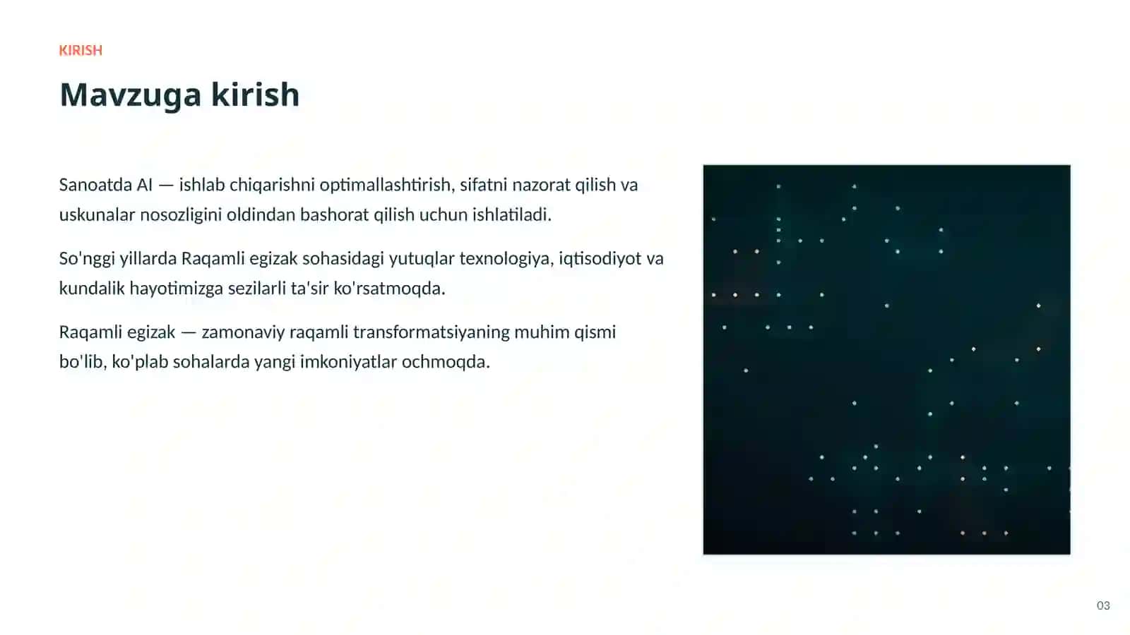 SUN'IY INTELLEKT • AI SANOAT VA ISHLAB CHIQARISHDA 3