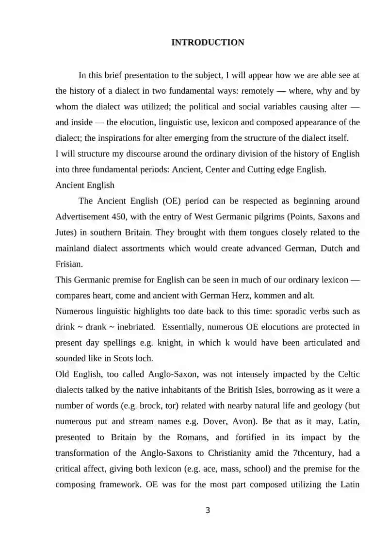 COURSE WORK: HOW SIMILAR IS OLD ENGLISH TO MODERN ENGLISH 3