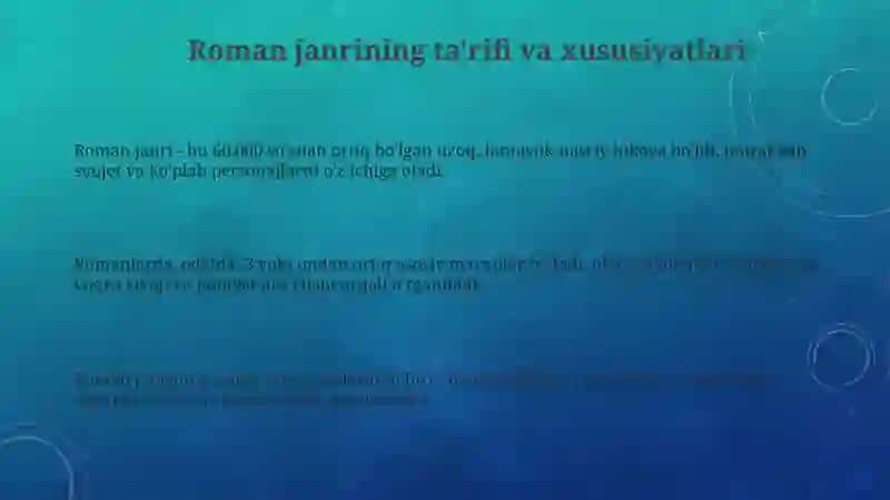 Roman janri va badiiy tahlil 3