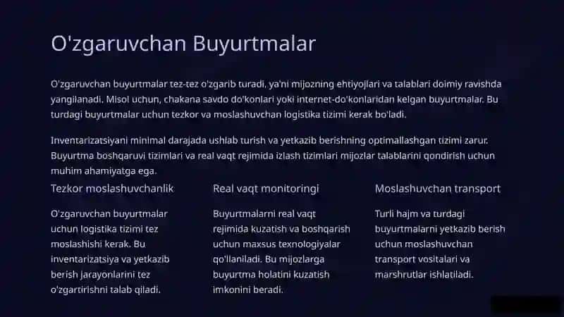 Buyurtma Turlari Logistikasi 3