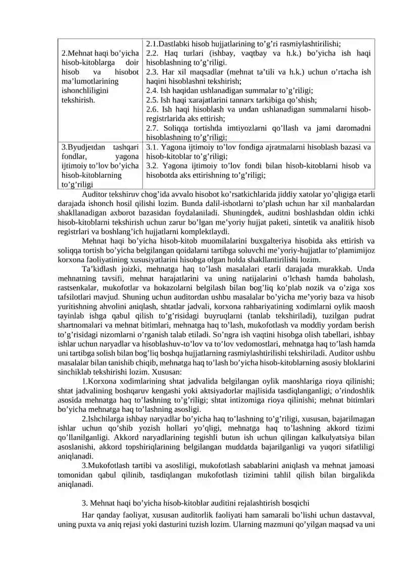 Mehnat haqi hisobi va to'lash auditining jarayoni 3