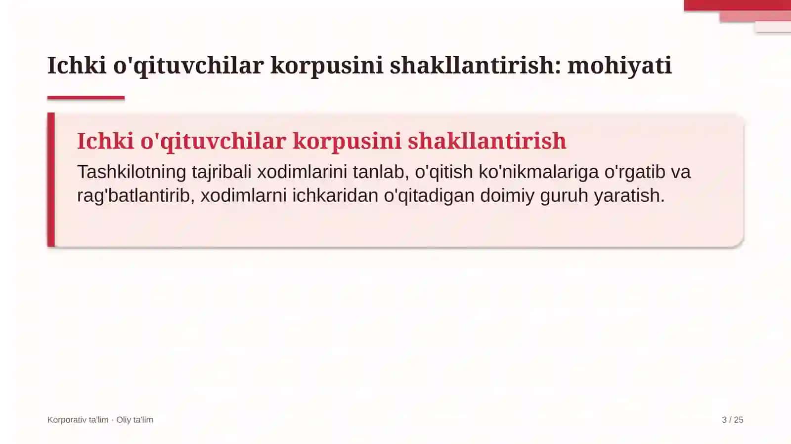 taksi xizmatida ichki o'qituvchilar korpusini shakllantirish 7544 3
