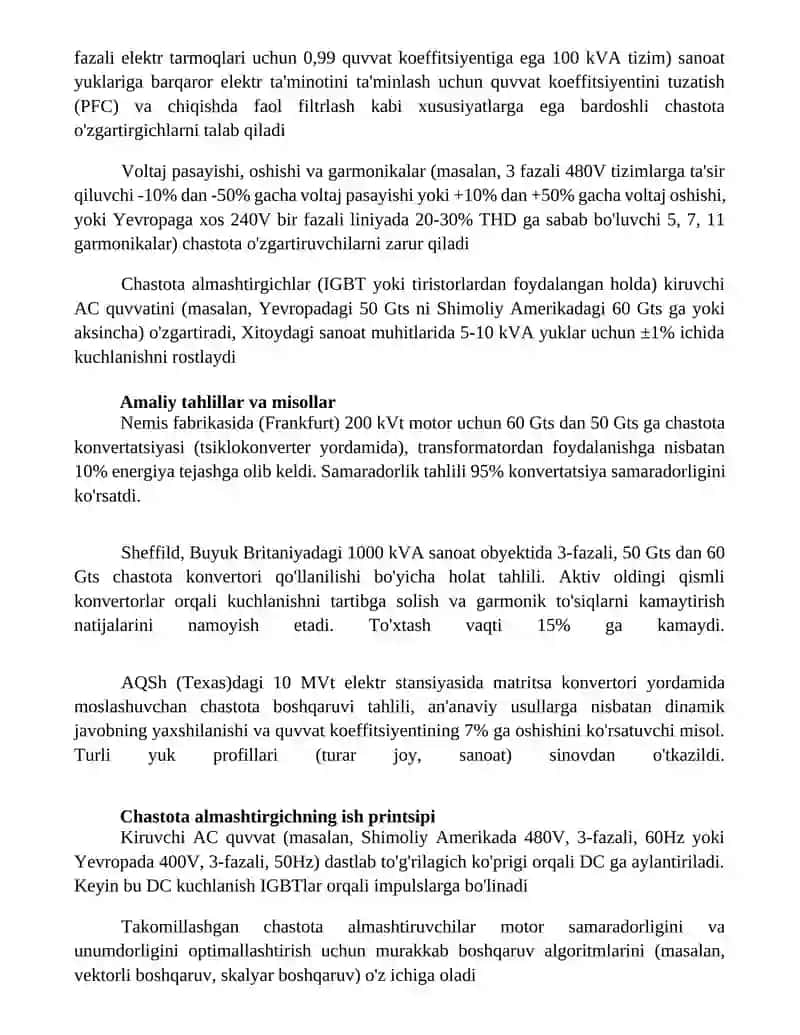 Chastota ozgartkichlari 3