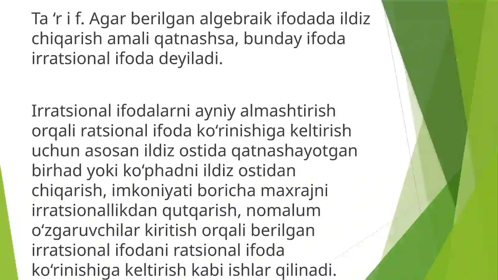 Irratsionalifodalarni integrallash 3