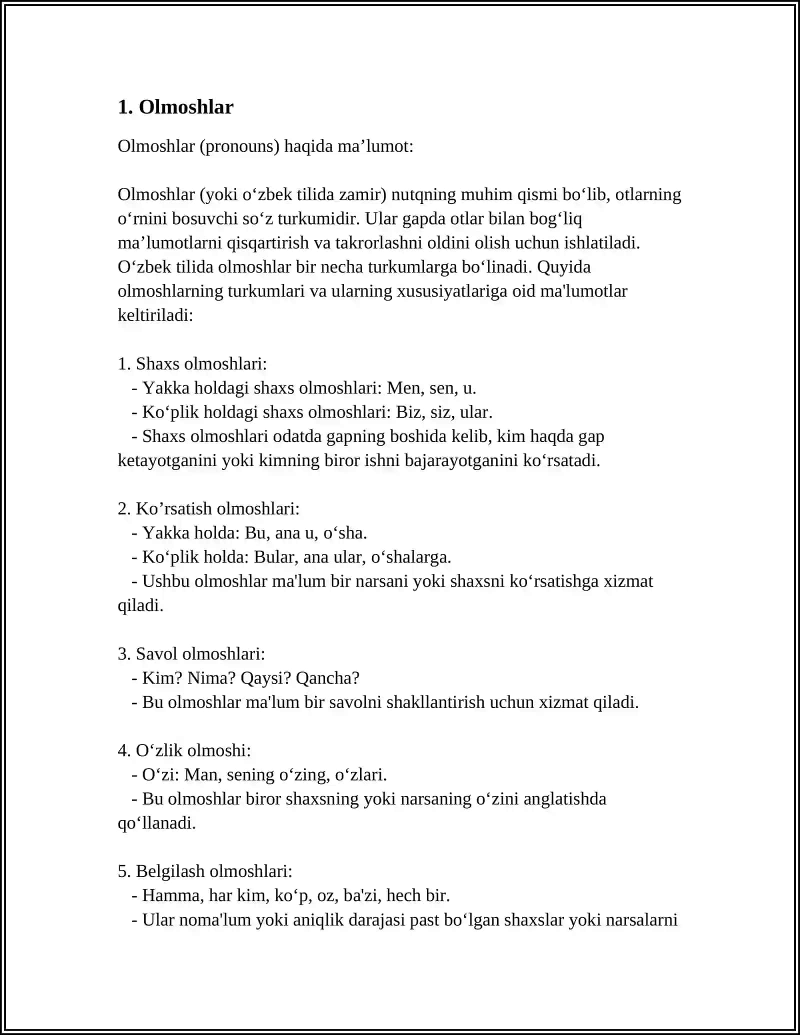 SHEVALARDA YORDAMCHI SOʻZ TURKUMLARI 3