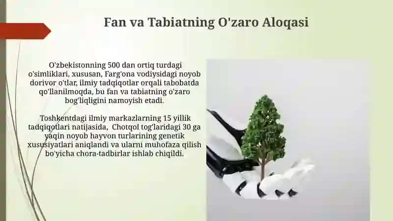 Fan va Tabiatning O'zaro Aloqasi 3