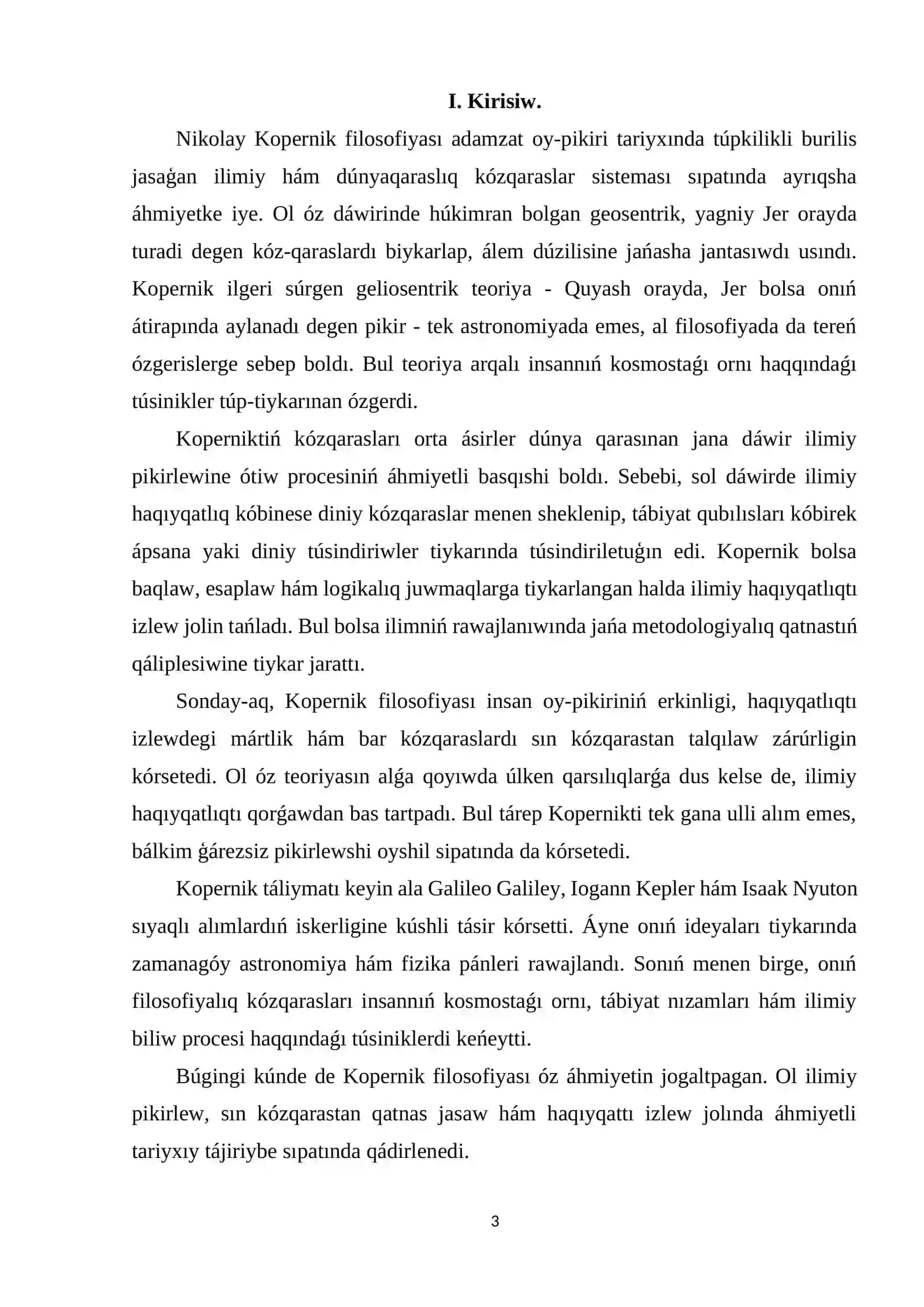 Nikolay Kapernik filosofiyasi 3