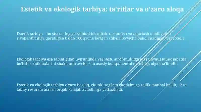 Estetik va Ekologik Tarbiya 3