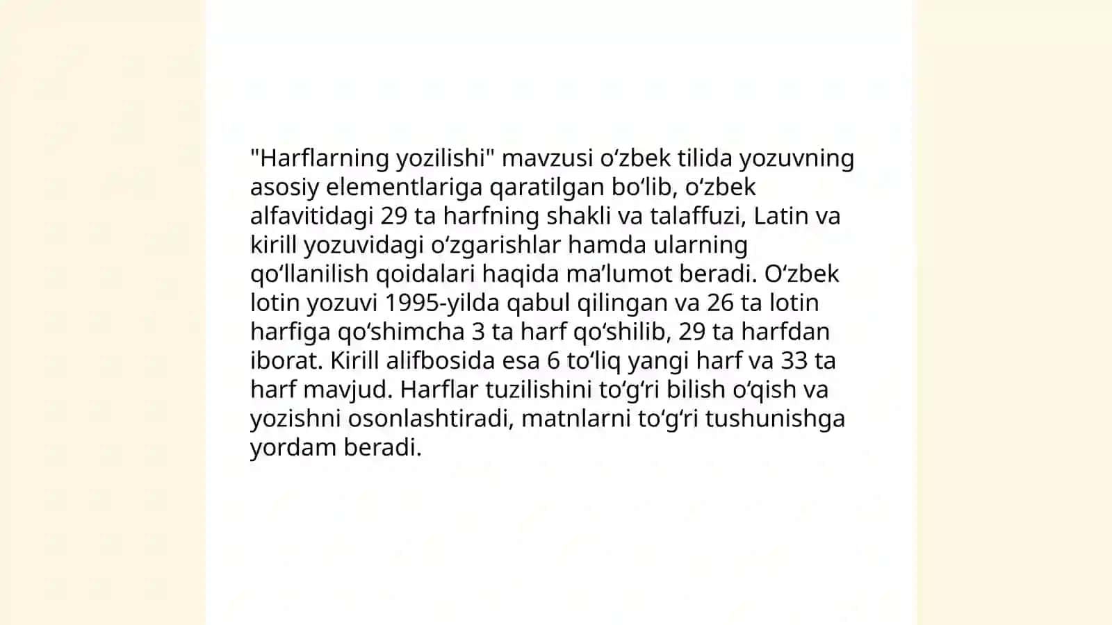 Harflarning yozilishi 3