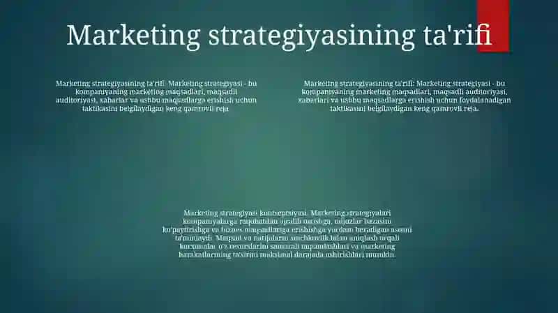 Marketing Strategiyasi 3