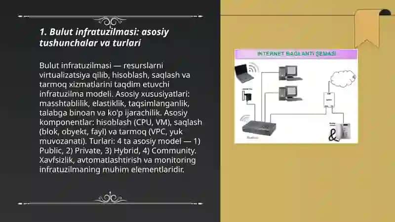 Bulut infratuzilmasi, bulut infrastrukturasi taqdim etadigan xizmatlarini tahlil qilish 3