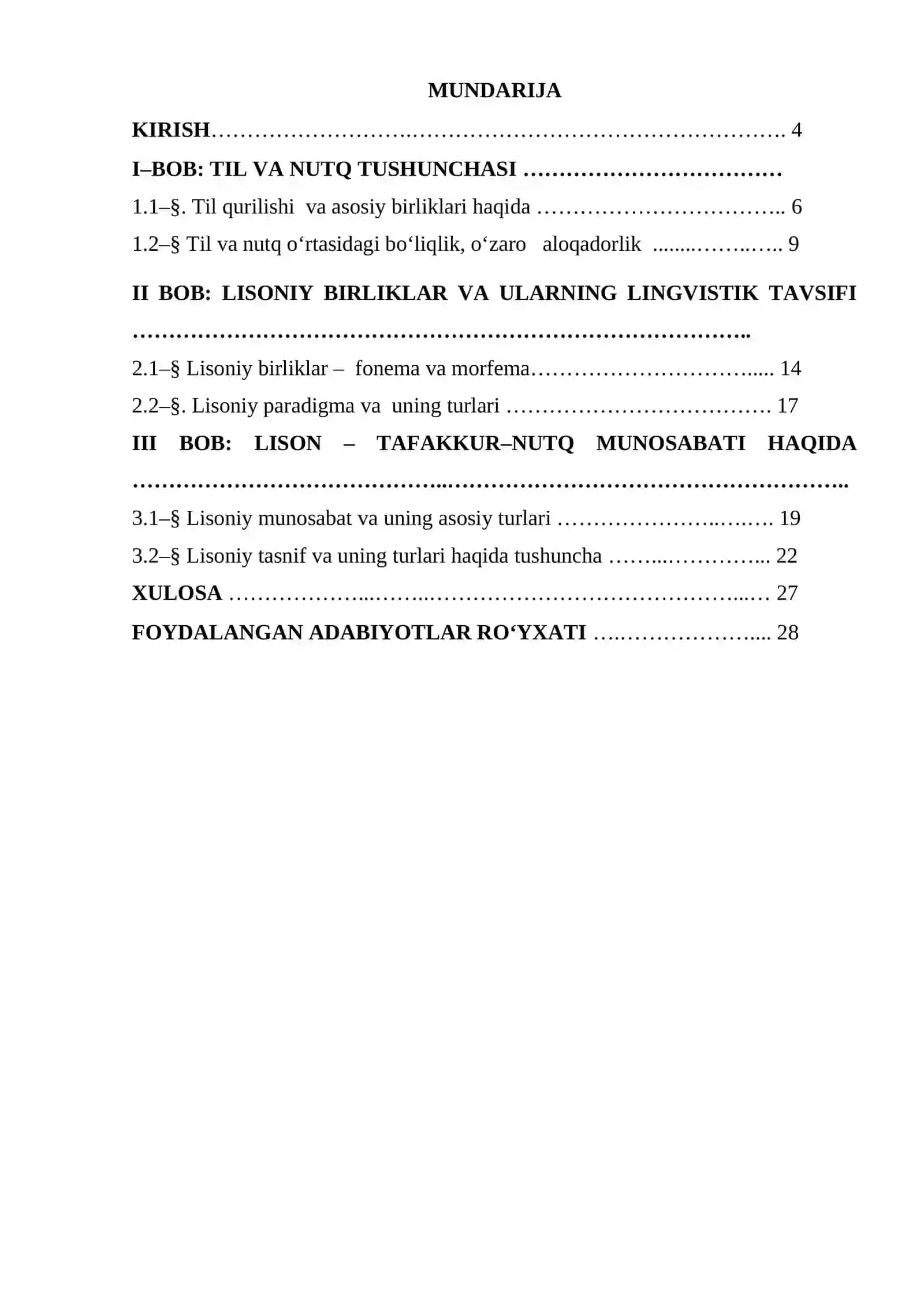 Til lison va nutq birligi. Lisoniy va nutqiy birlik 3