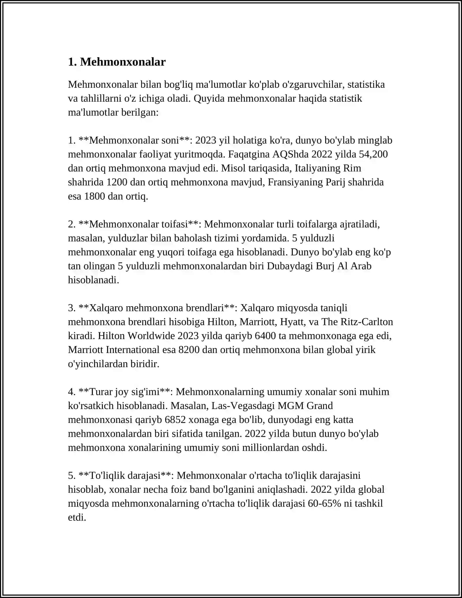 TURIZMDA JOYLASHTIRISH VOSTALARI 3