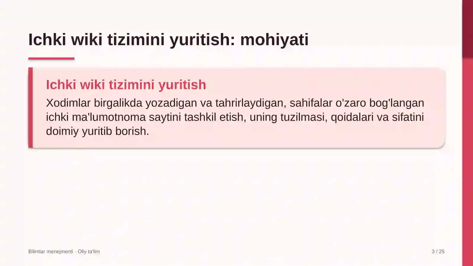 Ziyorat turizmida ichki wiki tizimini yuritish 3