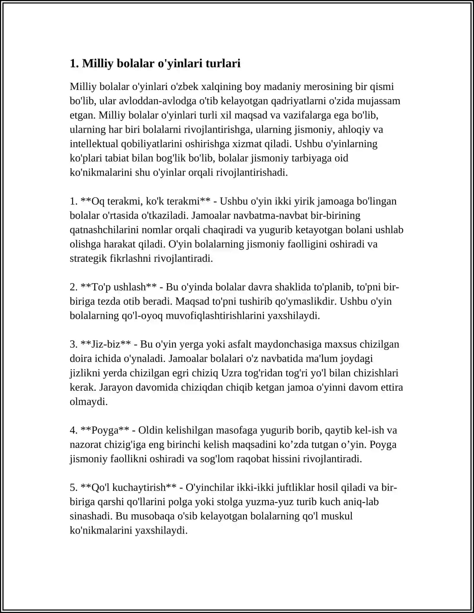 ÓZBEK BOLALAR ÓYINLAR TIZIMI 3