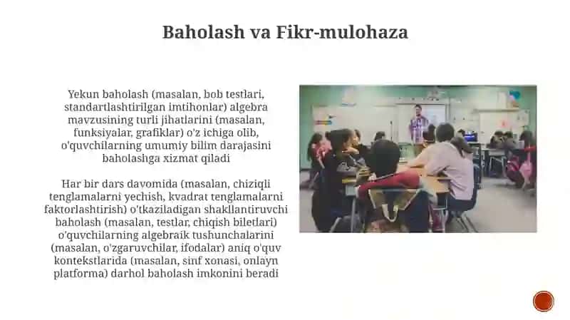 Algebraik elementlarni oʻrgatish metodikasi 3