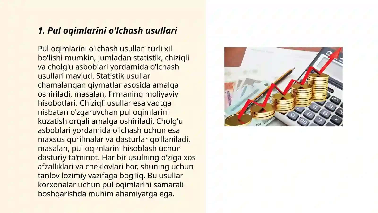 Pul oqimlarining tahlili 3