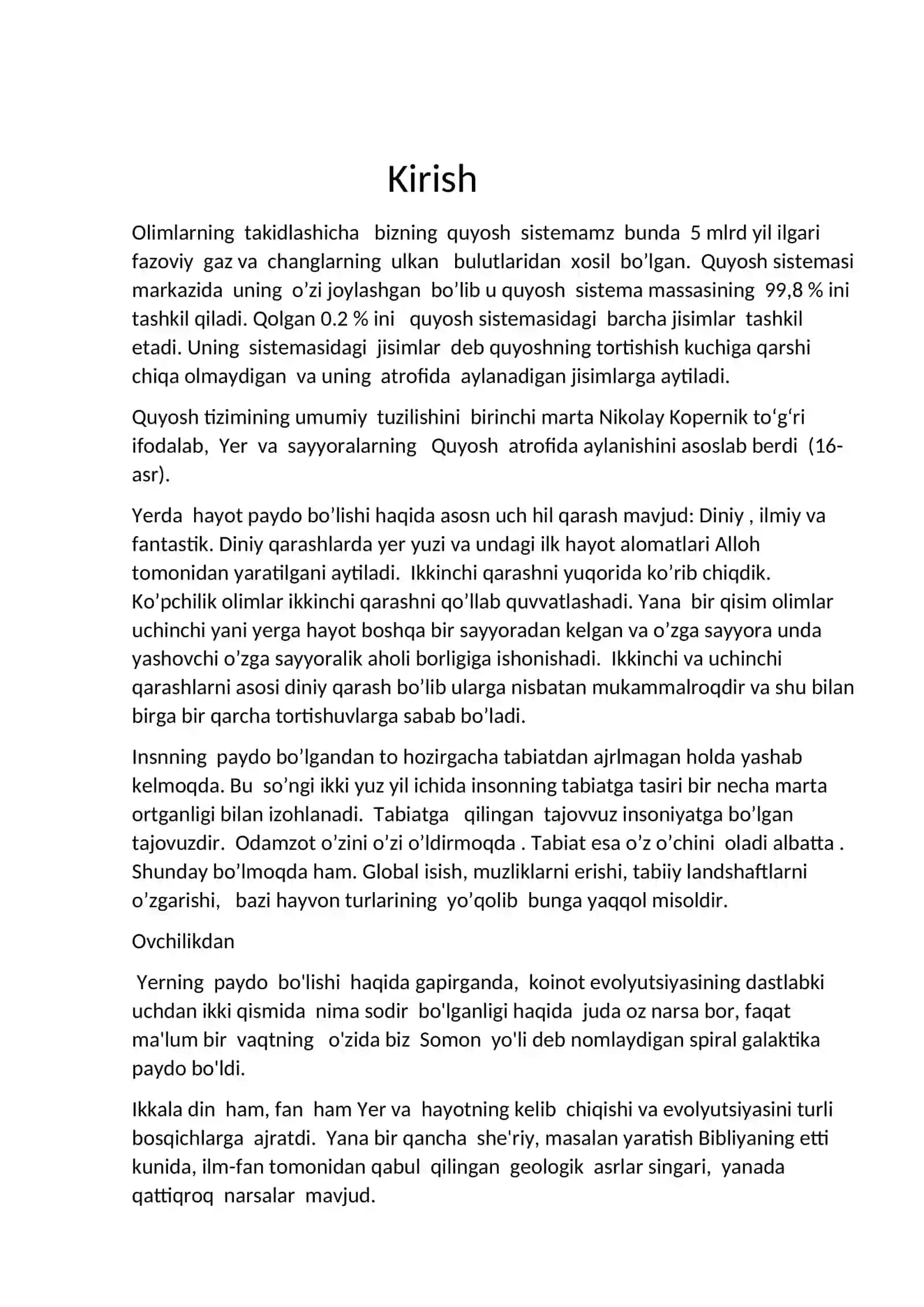 « Ilk inson ajdodlarining flora va faunadagi o'rni » 3