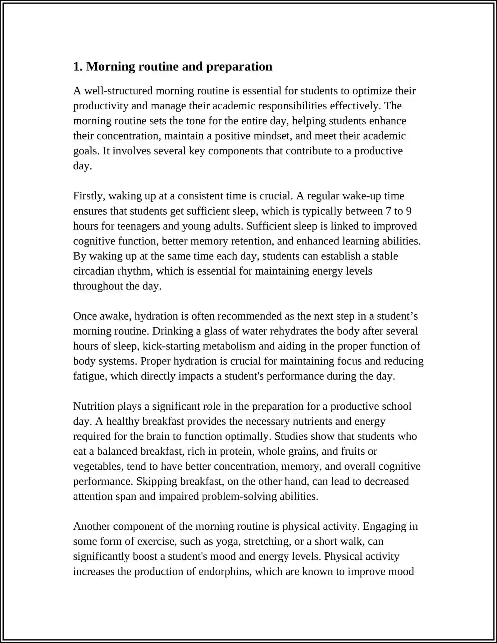 Morning Routine and Preparation for Students 3