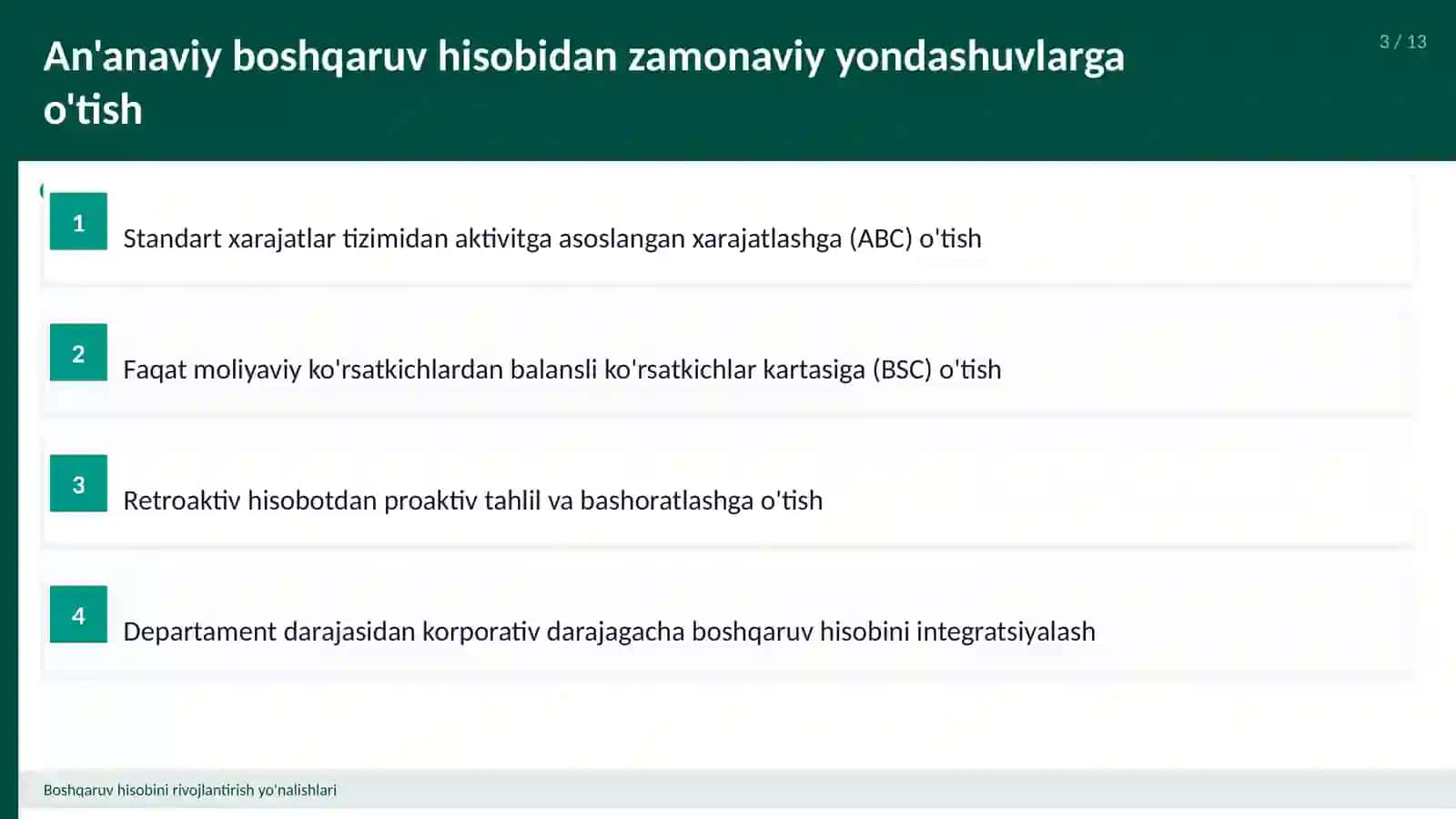 Boshqaruv hisobini rivojlantirish yo'nalishlari 3
